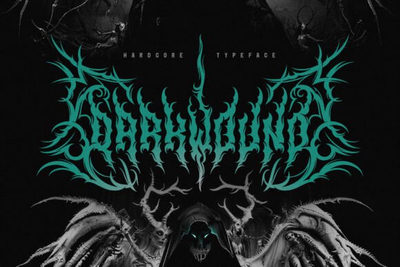 Darkwound Typeface: A Bold and Authentic Choice for Heavy-Metal Inspired Designs