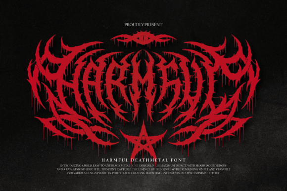 Harmful: A Bold and Edgy Death Metal Font for Creative Projects
