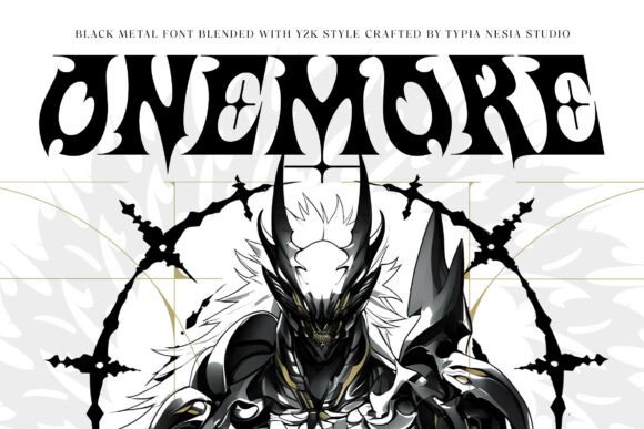 Onemore – Black Metal with Y2K Flair Display Font for Bold, Dark Designs