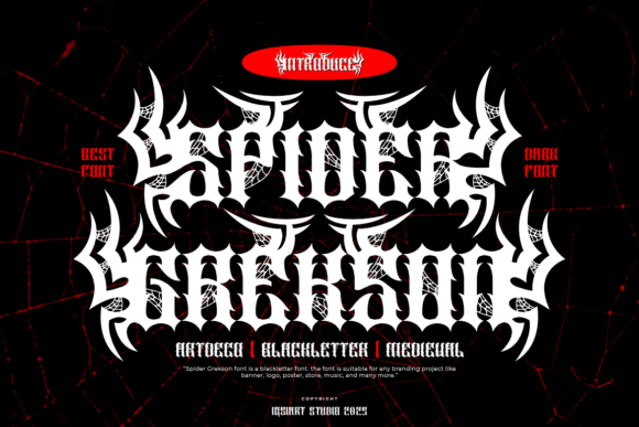 Spider Grekson: A Bold Typographic Statement for Dark and Edgy Designs