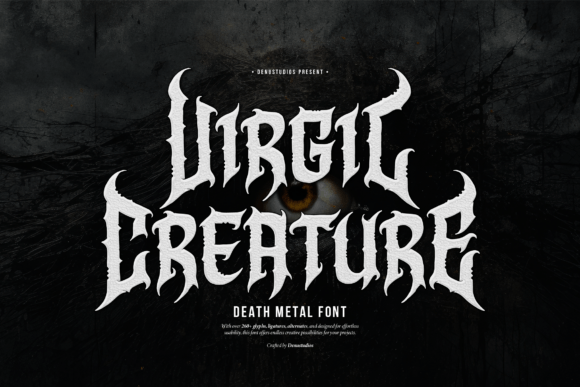 Virgil Creature: A Bold Death Metal Font for Impactful Designs